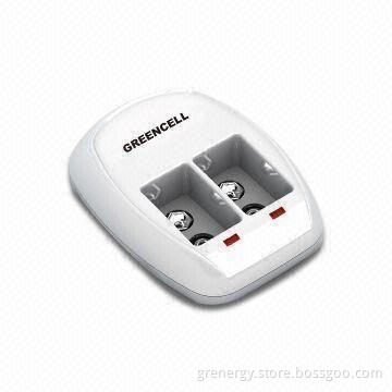 2 Channels 9V Ni-Mh Battery Charger with JP, EURO and US Plugs, Safety Timer